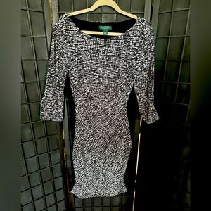 Color blocking Black stretch dress